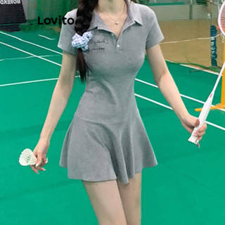 Bộ quần short Lovito có túi trước phối nút bất đối xứng phong cách thường ngày dành cho nữ L89MD009