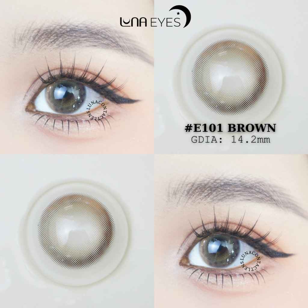 Kính Áp Tròng LUNA EYES E101 BROWN - Lens Size Vừa