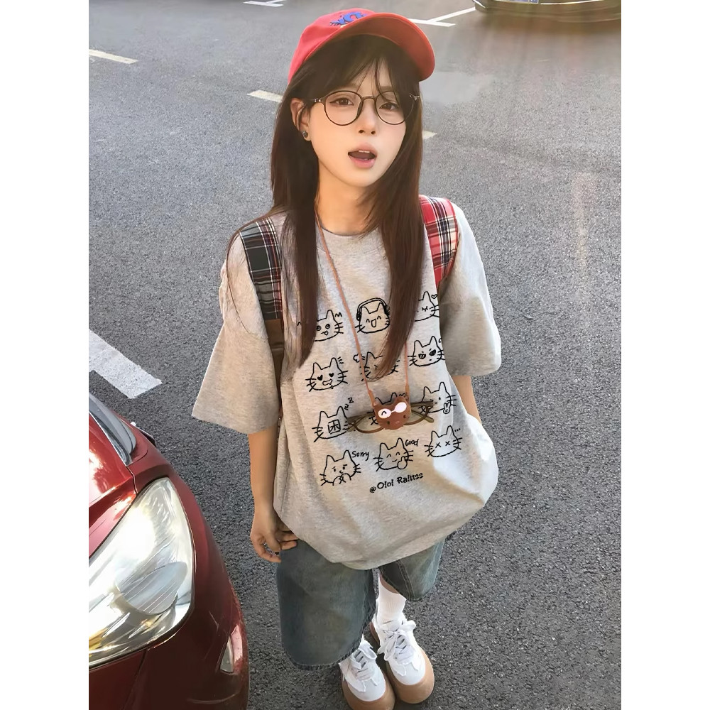 áo phông nữ form rộng  xám ghi áo girl phố xinh bigsize  áo hài hước  salute mùa hè áo thun local brand | BigBuy360 - bigbuy360.vn