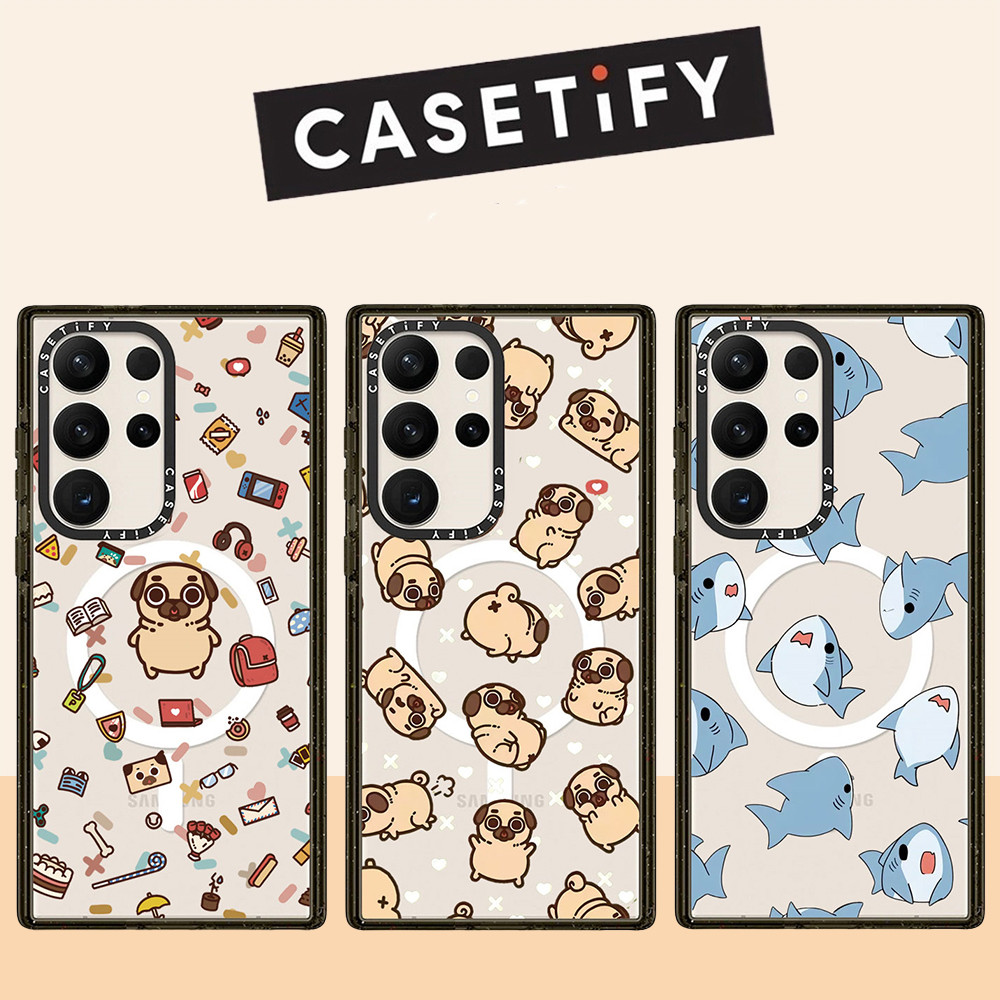 Ốp lưng Samsung cứng hình chú chó cá mập từ tính cho Samsung Galaxy S25 24 23 22UItra S25 24 Plus Vỏ