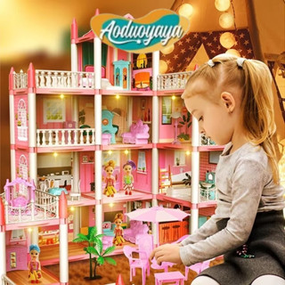  Mô hình đồ chơi lắp ghép nhà búp bê cho bé gái màu hồng,SIÊU XINH XẮN,THIẾT KẾ 3D,Quà sinh nhật 