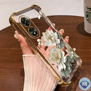  Ốp điện thoại OPPO A17 A17K A38 A18 cho 2025 Vỏ mềm đơn giản chống rơi Lotus dễ thương LH 