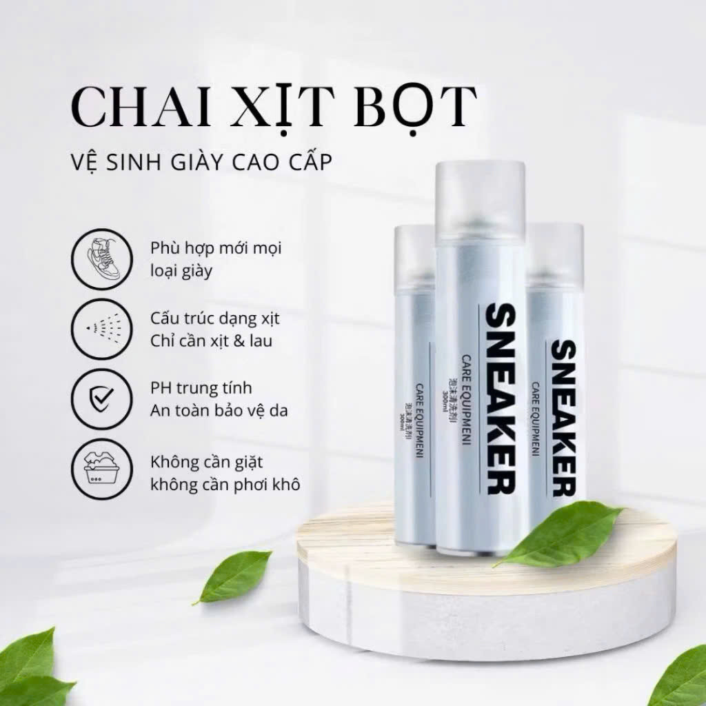 Chai XỊt Bọt Vệ Sinh Giày Sneaker Geto Aikomi 300ml