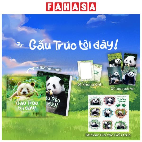 Sách - Gấu Trúc Tới Đây - Hi Panda Cò Le~ - Tặng Kèm 1 Khung Ảnh + 4 Postcard Hai Mặt + 1 Sticker Gi