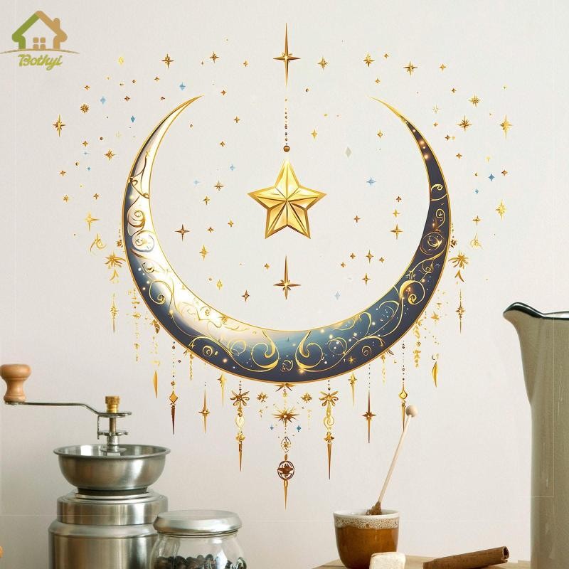 Nhãn dán tường Bothyi Nhãn dán nền ngôi sao mặt trăng cho nền TV Nhà bếp mẫu giáo
