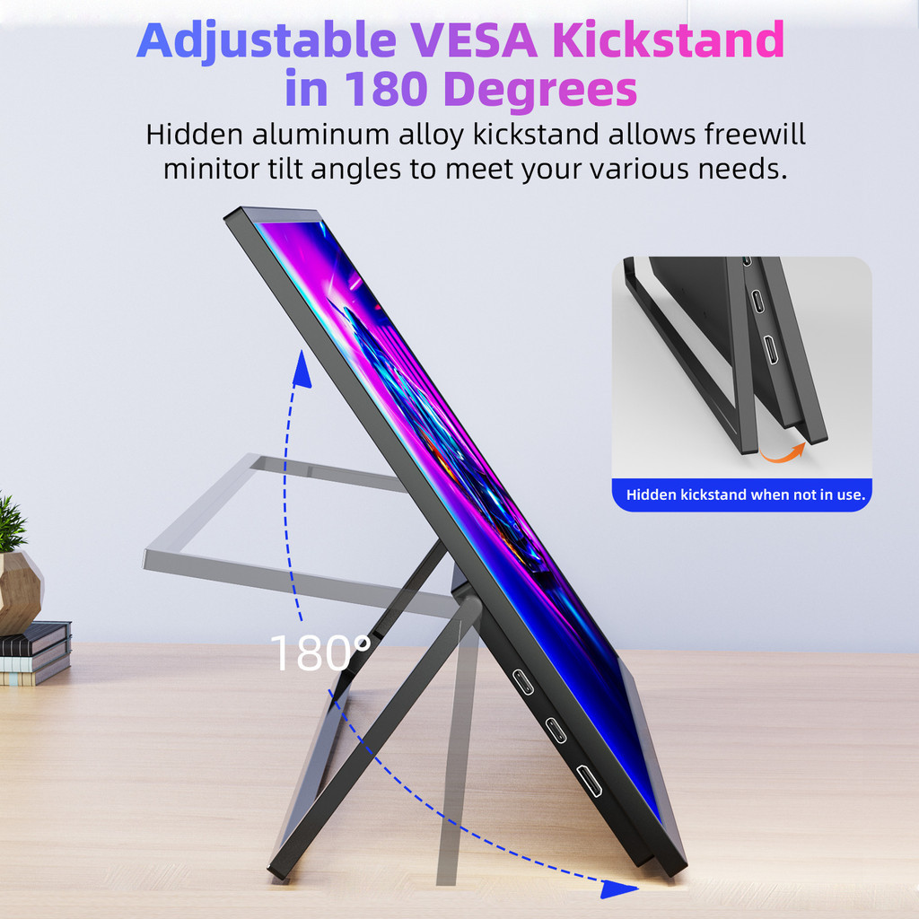 GOOJODOQ Màn hình mở rộng  Màn hình 14 / 15.6 / 16 / 18.5 inch Màn hình IPS góc rộng 1080P FHD Hình ảnh sống động Siêu mỏng & Thiết kế di động | BigBuy360 - bigbuy360.vn