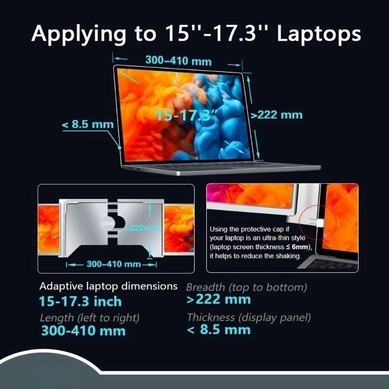 Bộ màn hình đôi di động cho laptop, Full 15,6 HD IPS - Tri-Screen for laptop workstation | BigBuy360 - bigbuy360.vn