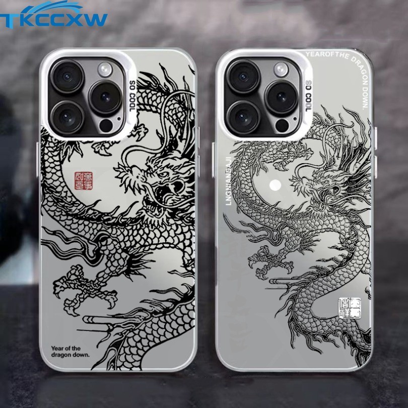 Ốp điện thoại mờ hình rồng Trung Quốc màu ảo tưởng cho OnePlus 13 11 11R 12 ACE 5Pro 3V 3 2 Pro 2V N