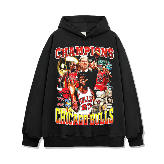 Áo Hoodie in hình Bulls MỚI / Áo Hoodie in hình mô hình NBA được làm bằng Cotton co giãn thoáng khí.