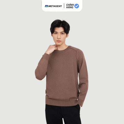 Áo len trơn cổ tròn nam Metagent MS 58E4106