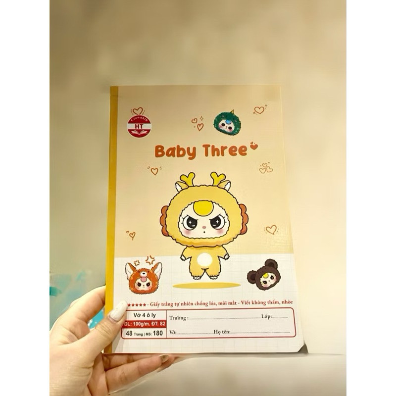 Sỉ 10 quyển Vở học sinh, vở ô ly 48 trang  BabyThree