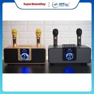  Loa karaoke bluetooth KEI K08-Tặng kèm 2 micro không dây có màn hình LCD-Sạc pin cho mic ngay trên loa-Chỉnh bass treble 