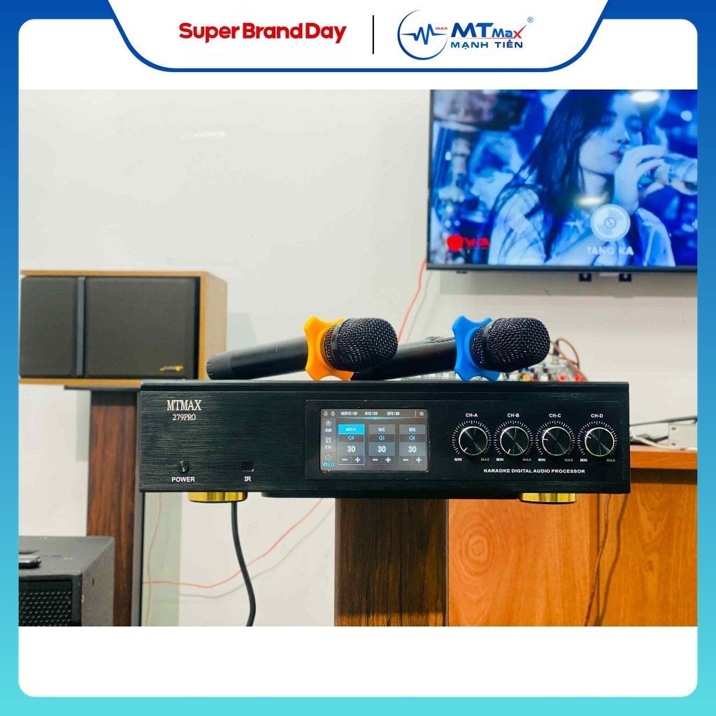[ Thanh Lý ] Đẩy Liền Vang Liền Micro MTMAX 279Pro, 3 Trong 1 Cho Dàn Âm Thanh Đánh Được Cả Dàn Âm T