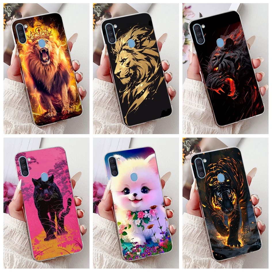 Ốp Mềm Cho Samsung Galaxy A11 M11 Ốp lưng SM-A115F SM-M115F Tiger Lion Leopard Ốp Lưng Cho Samsung A