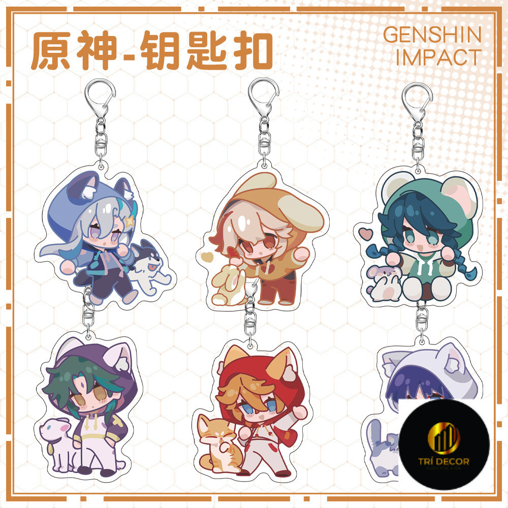 Genshin Impact Tartaglia Wanderer Navelette Xiao Fengyuan Manye Wendy Dễ Thương Q Phiên Bản Tai Seri