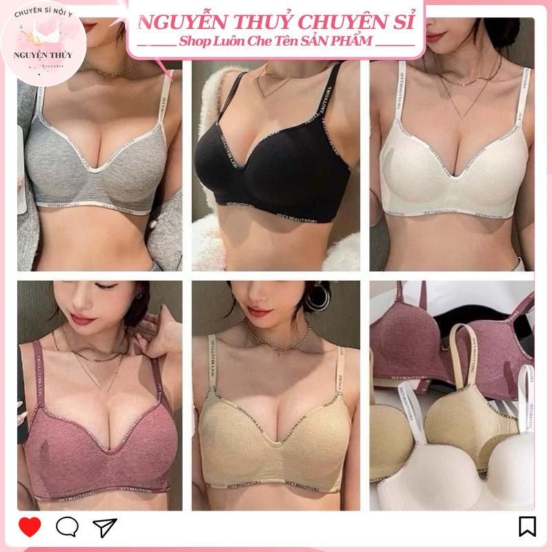 (Hàng Hót 2025) Combo 4 Áo Lót Nữ Nâng Đẩy Vòng 1 Su Phối Cotton Mút Dày 3,5cm Không Gọng Viền Chữ SexyBeautyGirl - T888 | BigBuy360 - bigbuy360.vn