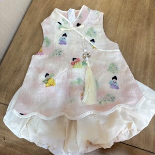 E114 Tiny Winy - Set áo yếm cách điệu + quần dáng bí cho bé gái