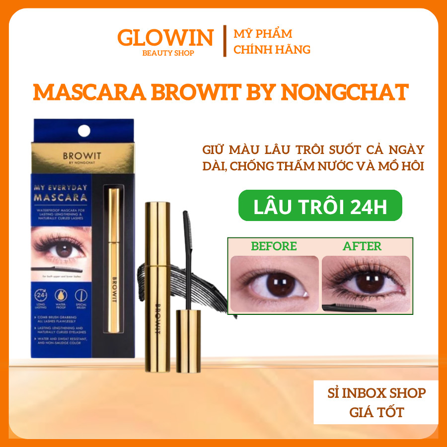 Mascara Nongchat Mascara browit Nongchat Thái làm dày dài mi không lem không trôi không vón cục 5.5g