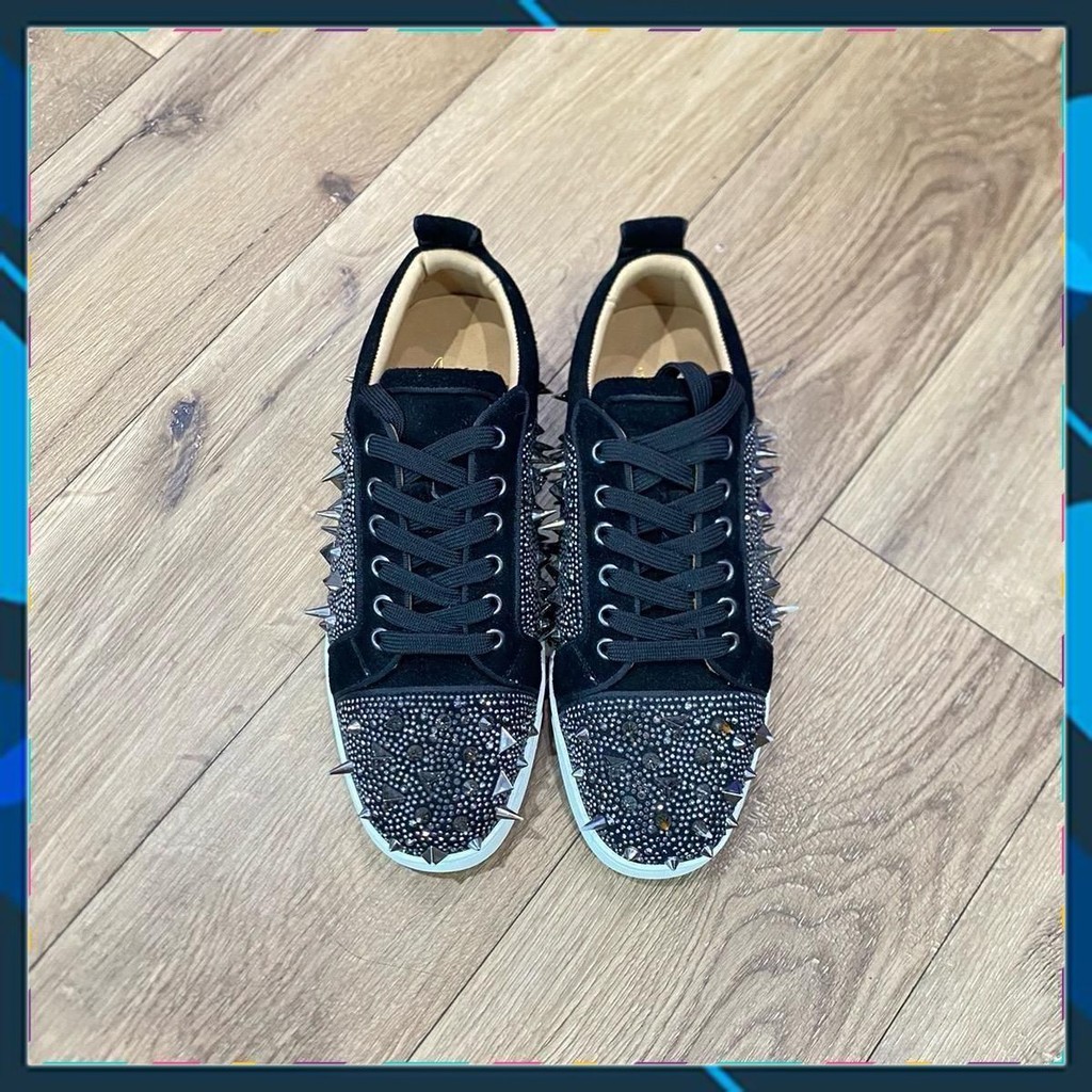 Giày nam LBT đen gai đính đá trắng ( CÓ HỘP )