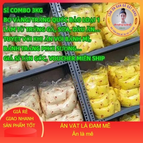 BS2080 - 3 KG XỐT BƠ VÀNG/ TRẮNG TRỨNG GÀ  QUỐC BẢO LOẠI 1 combobanh  trang