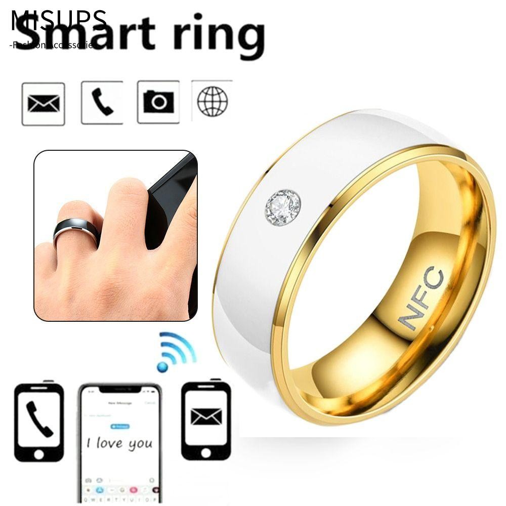 Nhẫn thông minh MISUPS NFC, Nhẫn kỹ thuật số ngón tay bằng thép không gỉ đa chức năng, Thiết kế đặc 