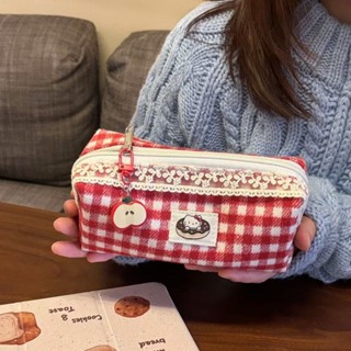 Phong Cách Mới Lưu Trữ Lưới Đỏ Hộp Đựng Bút Chì Retro Đơn Giản Sinh Viên Dung Tích Lớn Văn Phòng Phẩm Hộp Văn Phòng Phẩm Túi Bảo Quản