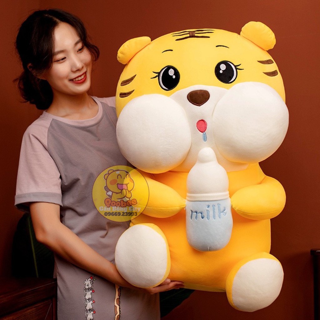 Gấu Bông Hổ Ôm Bình Sữa - Hổ Nhồi Bông