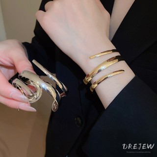 2 chiếc Vòng tay mở mặt rộng hình học châu Âu và Mỹ Bộ trang sức thời trang cá tính