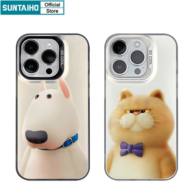 Suntaiho Hoạt Hình Vui Nhộn Mèo Họa Tiết Chó Ốp lưng Iphone 16 15 14 13 12 11 Pro Max TPU Silicon Mềm Cao Cấp Chống Sốc Ốp Lưng