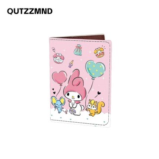 Qutzzmnd Sanrio Passport Cover, Bảo vệ in hình hoạt hình di động, Kuromi Cinnamoroll Melody Travel ID Card Chủ hộ chiếu