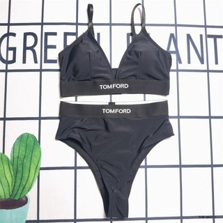 Bộ đồ bơi Tomford có miếng đệm ngực Split Super Fairy Bikini Dây đeo vai mỏng màu đen Đồ bơi hai mảnh [có nhãn và thẻ]