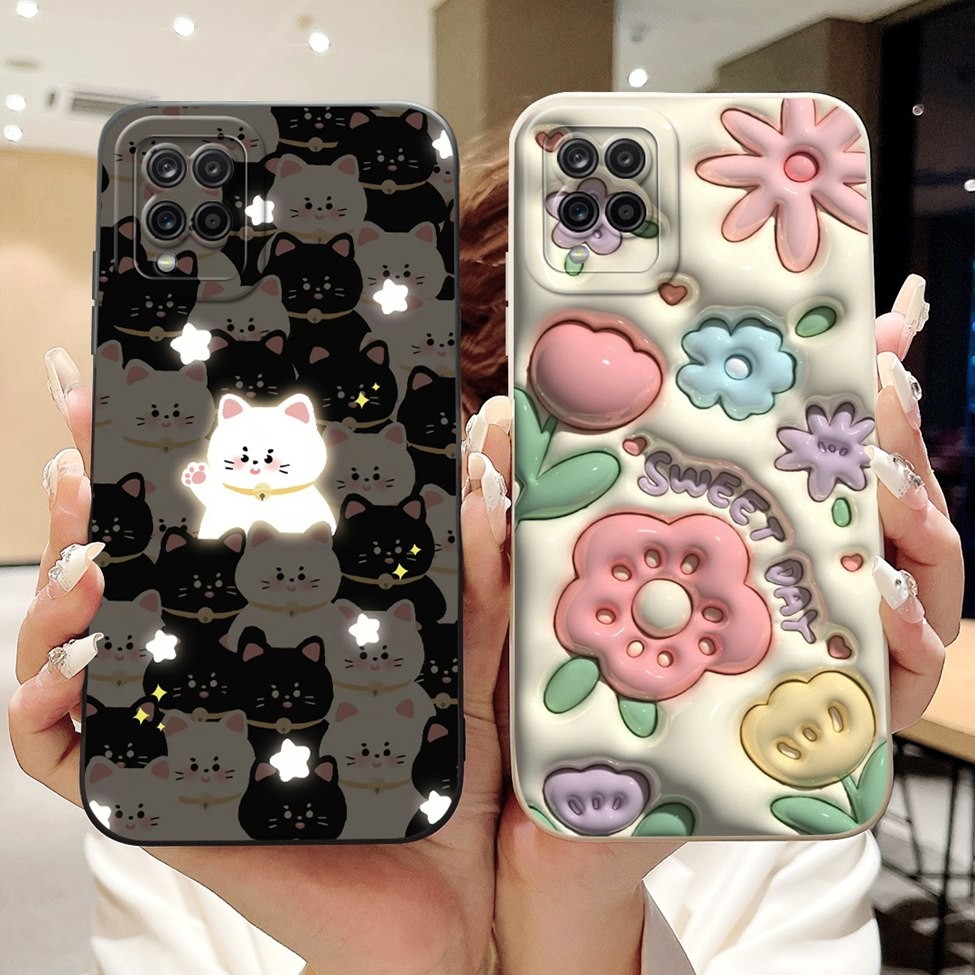 Dành Cho Samsung M32 4G Ốp Lưng M325F Thẩm Mỹ Mèo Dễ Thương Thời Trang Ngộ nghĩnh Silicon Ốp Lưng Ch