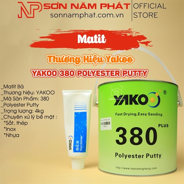 Matit Trét Đắp Yakoo 380 (4kg) Kèm Tuýp Đóng Rắn