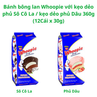  Bánh bông lan Whoopie với kẹo dẻo phủ Sô Cô La   kẹo dẻo phủ Dâu 360g  12Cái x 30g  