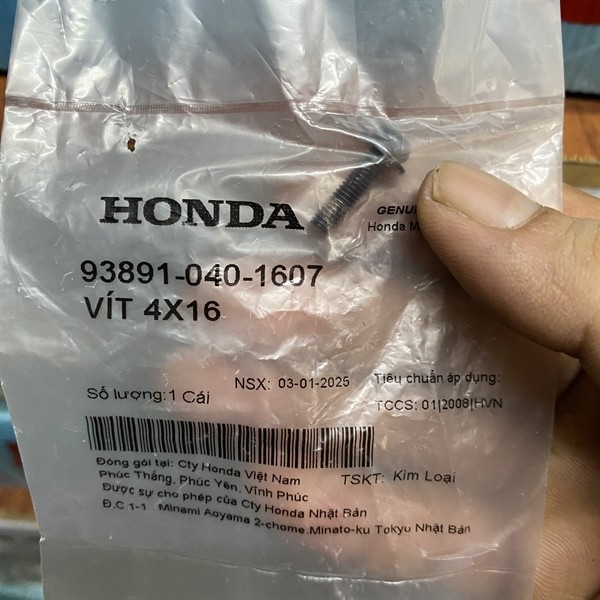 Vít 4x16 dùng nhiều xe Honda (938910401607)