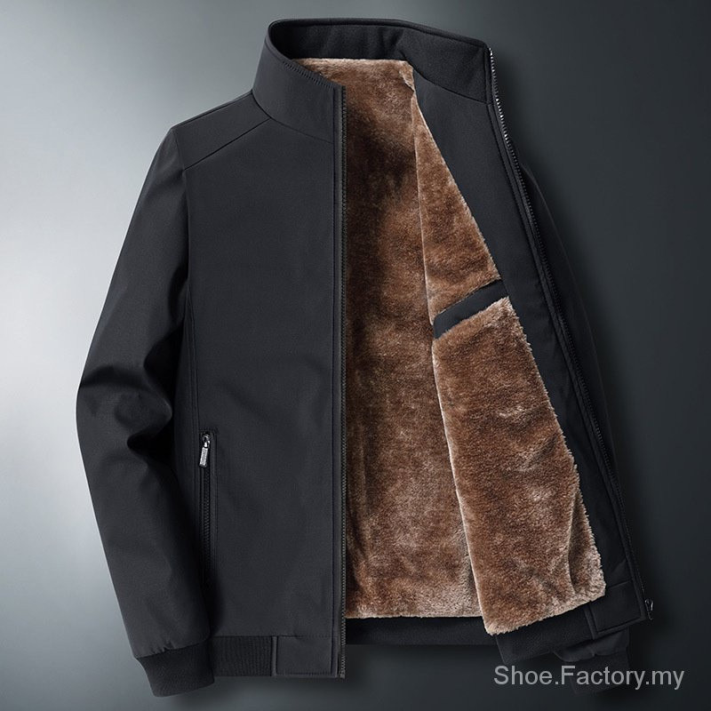 Plus Size 45KG-140KG Bố Mặc Áo Khoác Nam Thu Đông Phong Cách Mới Trung Niên Người Cao Tuổi 50-60-70 