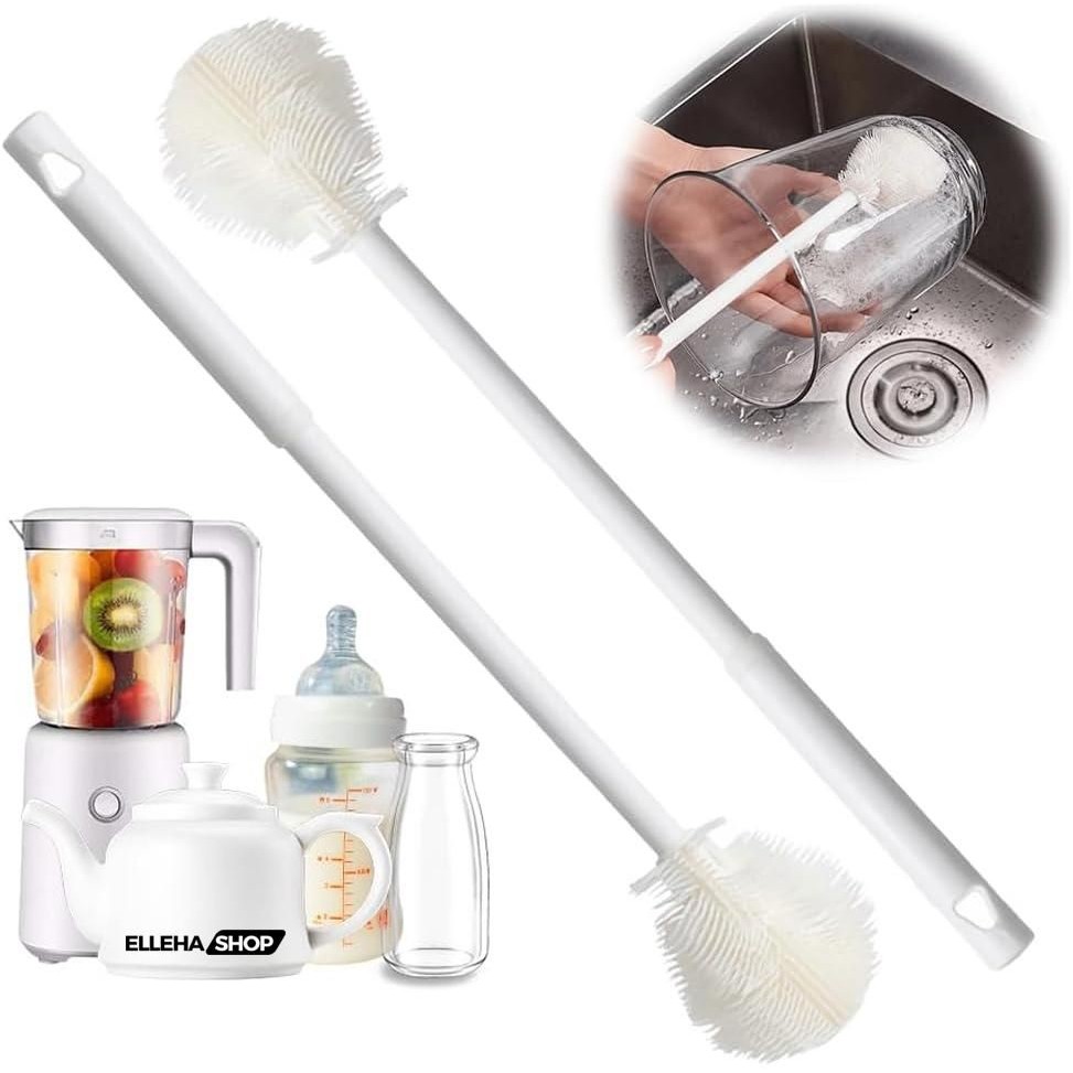 [MUA 1 TẶNG 1] Cọ Rửa Bình, Cốc Đa Năng Lông Silicon Mềm Gập 90 Độ, Dụng Cụ Cọ Bình Nước Cán Dài Tiện Lợi