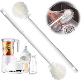 [MUA 1 TẶNG 1] Cọ Rửa Bình, Cốc Đa Năng Lông Silicon Mềm Gập 90 Độ, Dụng Cụ Cọ Bình Nước Cán Dài Tiện Lợi