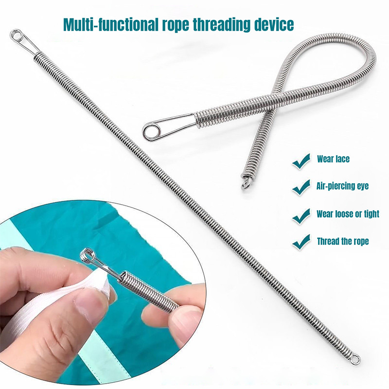 Thiết bị luồn dây lò xo bằng thép không gỉ có thể uốn cong dụng cụ luồn dây lò xo đa chức năng thiết bị xỏ lỗ mắt quần