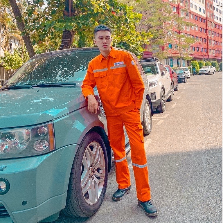 Bộ quần áo điện lực cam phản quang + in thêu EVN NPC ( Miền Bắc )  , hàng cao cấp giá tận xưởng , si