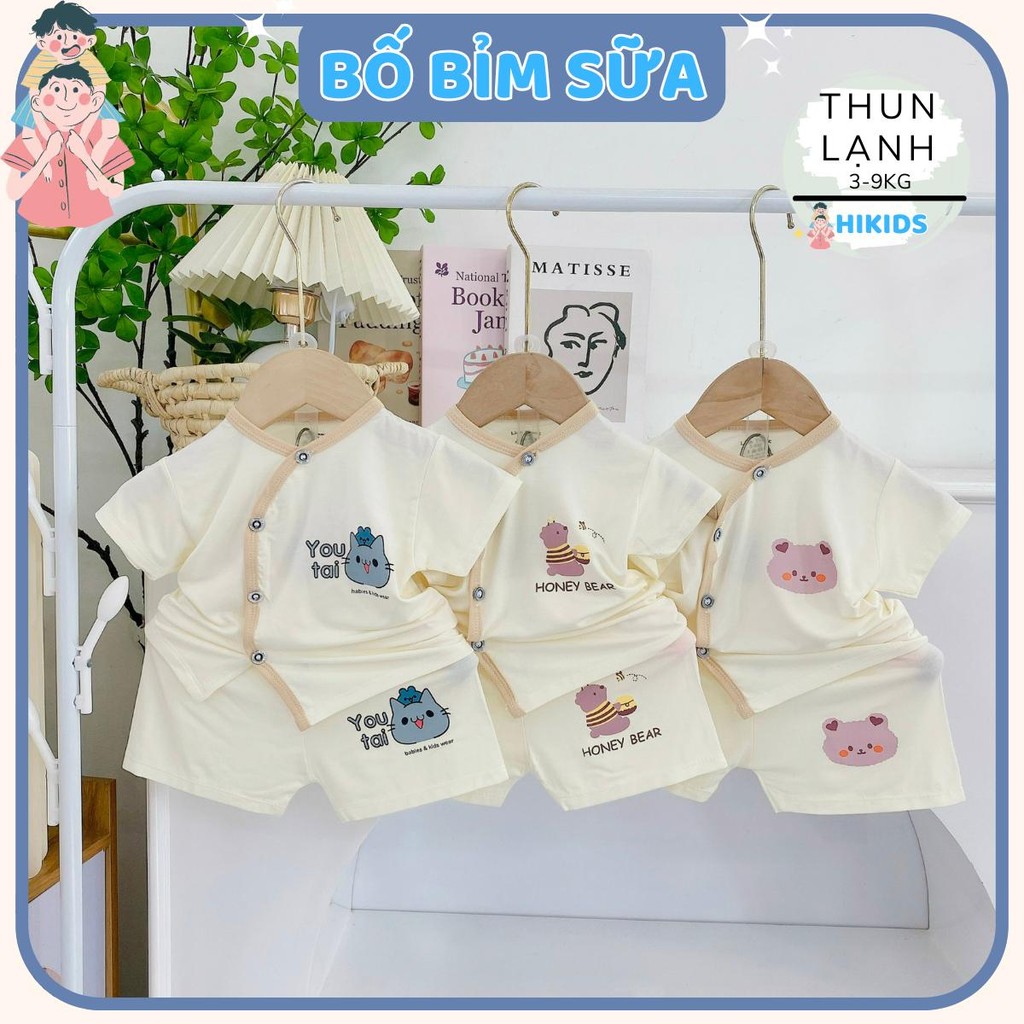 Set 3 - 5 Bộ cộc tay VT cho bé sơ sinh chất thun petit hàn quốc mềm mịn cho bé trai bé gái size 0-9 