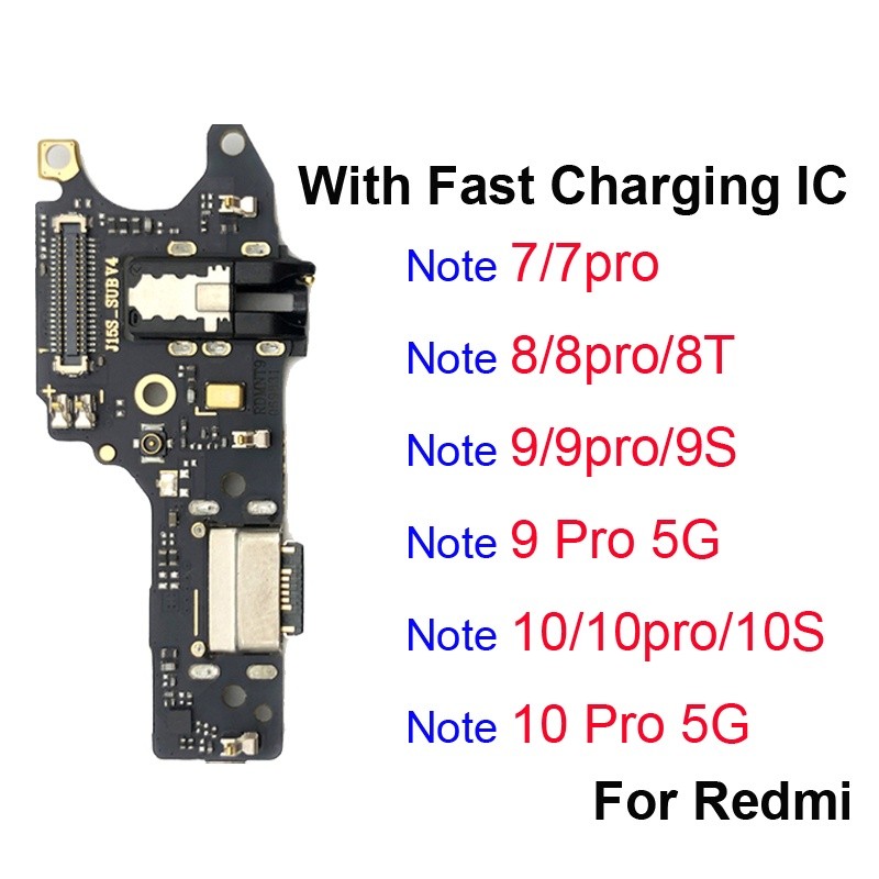 Cổng bảng sạc có IC sạc nhanh cho Redmi Note 7 8 9 10 Pro 4G 5G 8T 9S 10S