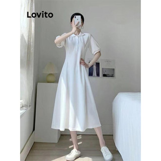 Đầm Lovito có dây kéo màu trơn phong cách thường ngày cho nữ LNE52500