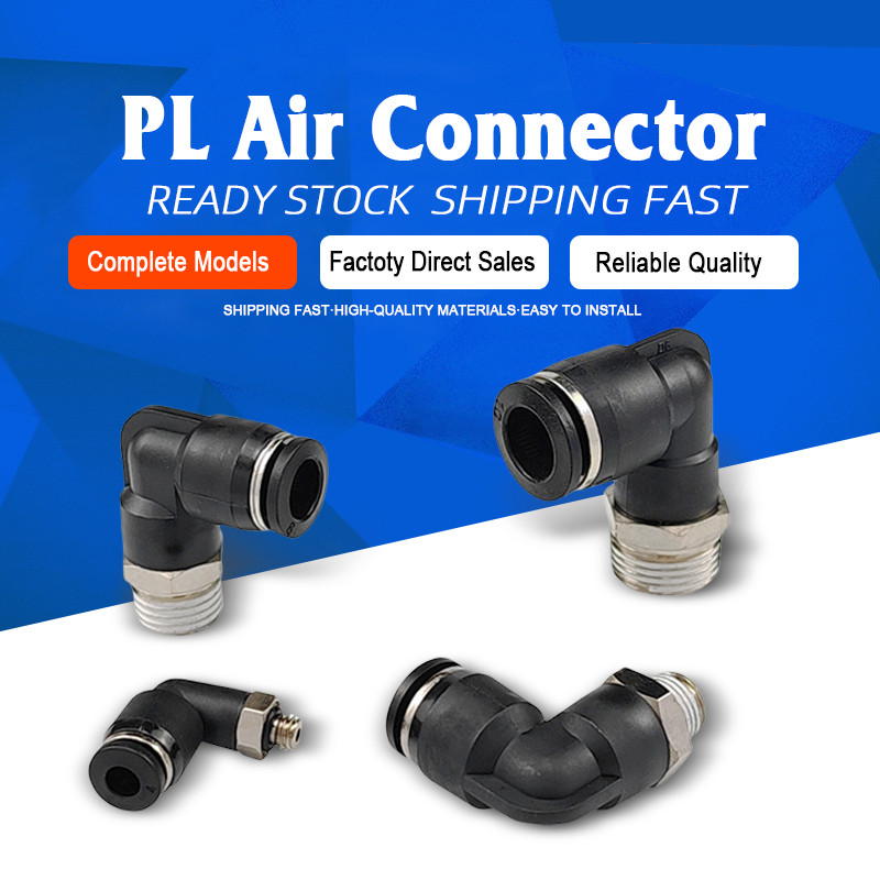 Đầu nối nhanh khí nén PL8-01 10-03 12-04 PL Nam ren khuỷu tay Ống chuyển đổi phụ kiện