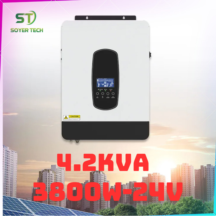 Bộ đổi điện đa dụng 4.2KVA-3800W-24V Hybrid Inverter-điện áp cao PV 55V-450V sạc MPPT 110A