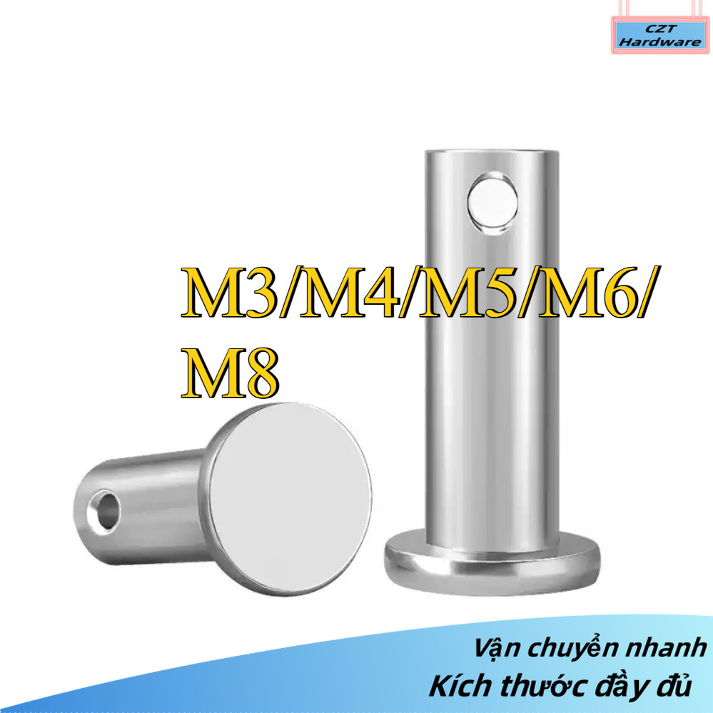 Trục gài chốt chẻ, chốt định vị bắt chốt chẻ，Chốt chẻ inox 304 M3 / M4 / M5 / M6 / M8 (CZT-YL-VN-w)
