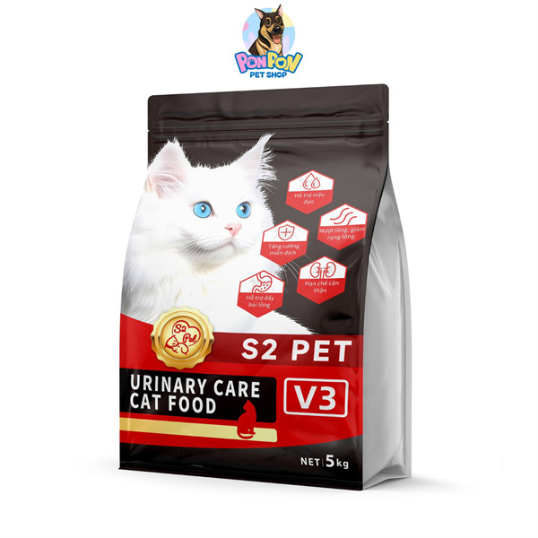 Hạt S2 PET V3 cho Mèo gói 5kg - Hỗ Trợ Tiết Niệu