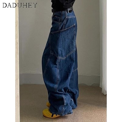 DaDuHey New American INS High Street Retro Jeans Niche High Waist Loose Wide Leg Pants Large Size Trousers