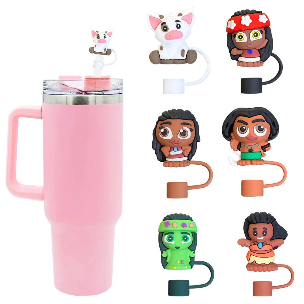Nắp ống hút Moana series 10mm cho Stanley Cup 40&30 Oz, Phụ kiện silicone chống bụi và tái sử dụng