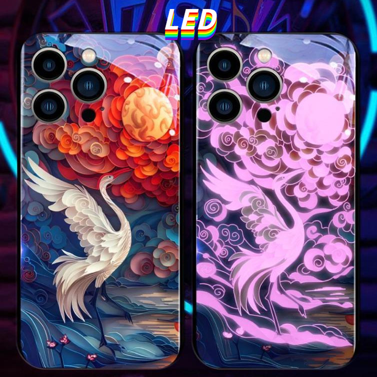 Kính sen LED ánh sáng phát sáng vỏ điện thoại Vỏ bảo vệ iPhone 16promax 16pro 16 15 15Promax 15pro 1